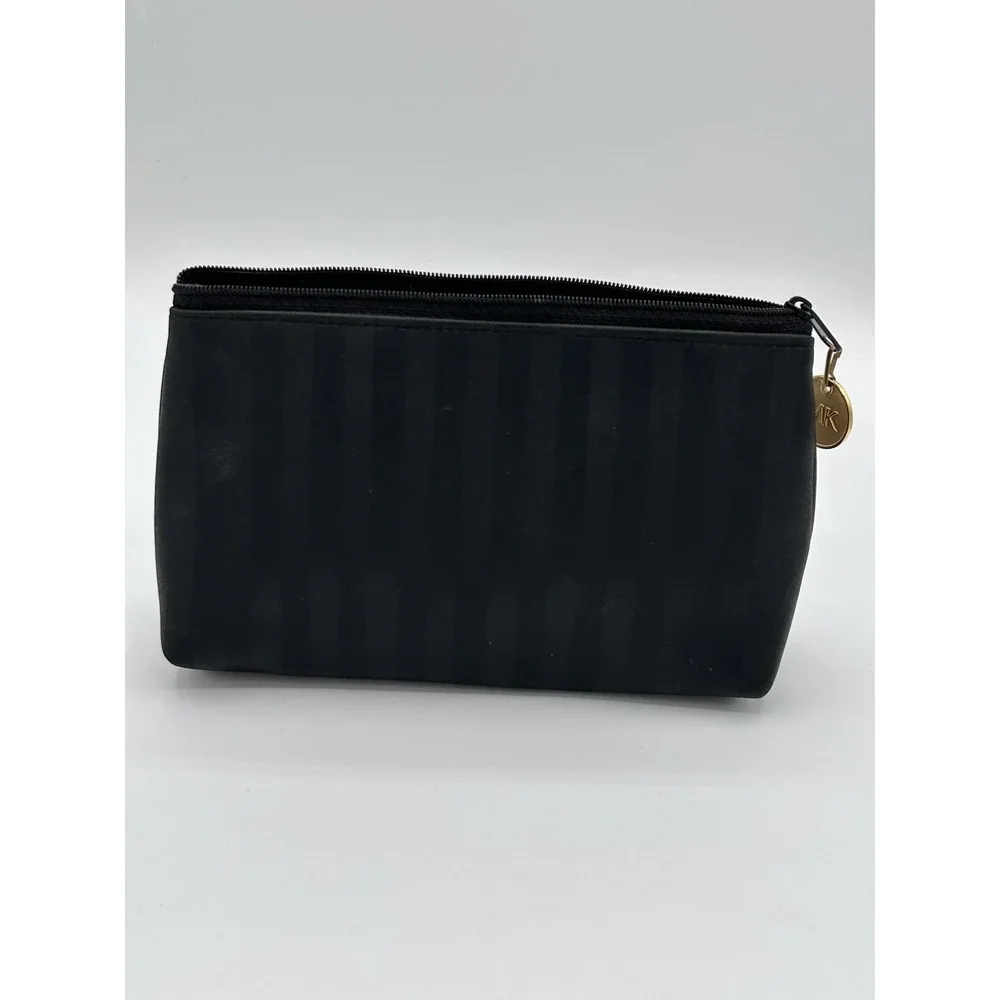 Vintage Mary Kay MK Logo Zipper Charm Makeup Cosmetic Bag Pouch Black Never Used
